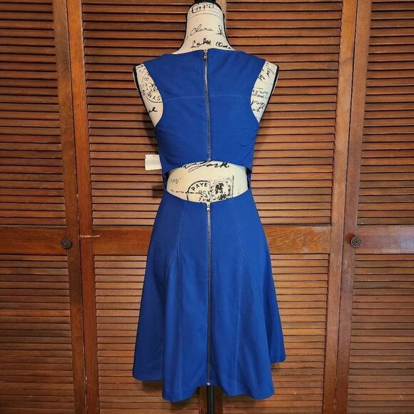 New Trina Turk Delphine Cutout Ponte Fit & Flare Dress - Picture 5 of 13